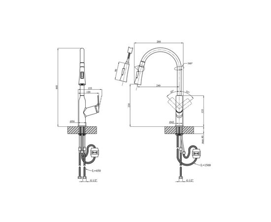 Смеситель Kroner Graz-GRP030-T, изображение 10 Смеситель Kroner Graz-GRP030-T, изображение 10