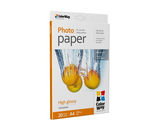 Фотобумага ColorWay A4 230г Glossy 20ст (PG230020A4), изображение 2 Фотобумага ColorWay A4 230г Glossy 20ст (PG230020A4), изображение 2