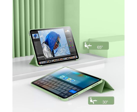 Чехол для планшета BeCover Tri Fold Soft TPU Silicone Apple iPad 10.9" 2022 Green (708520), изображение 4 Чехол для планшета BeCover Tri Fold Soft TPU Silicone Apple iPad 10.9" 2022 Green (708520), изображение 4