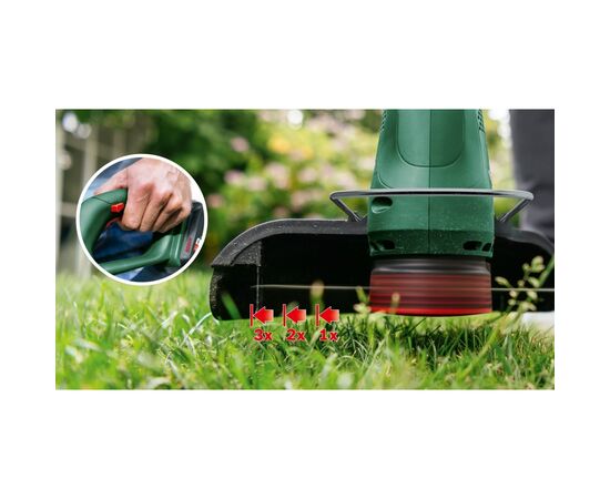 Триммер садовый Bosch EasyGrassCut 18V-230 PBA, 18V, 2Ah, 23см (0.600.8C1.A03), изображение 7 Триммер садовый Bosch EasyGrassCut 18V-230 PBA, 18V, 2Ah, 23см (0.600.8C1.A03), изображение 7