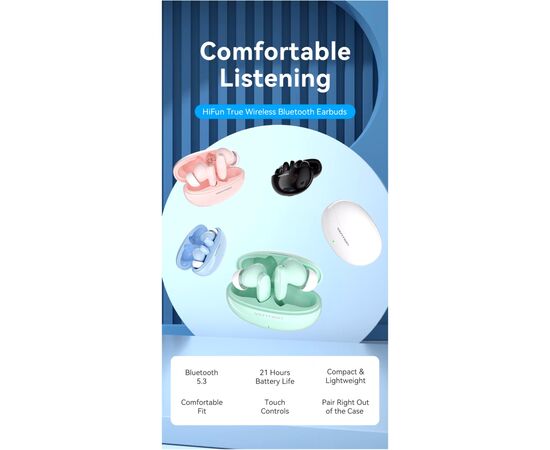 Наушники Vention Elf Earbuds E01 Black (NBFB0), изображение 4