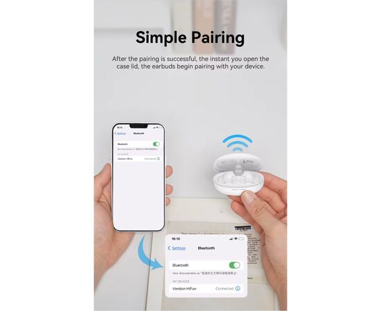 Наушники Vention Elf Earbuds E01 Blue (NBFS0), изображение 9 Наушники Vention Elf Earbuds E01 Blue (NBFS0), изображение 9