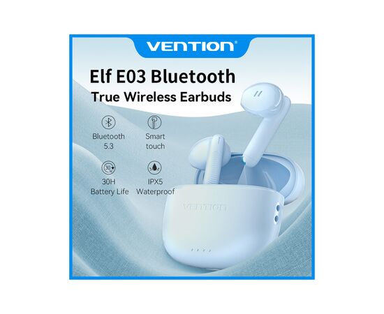Наушники Vention Elf Earbuds E03 Blue (NBHS0), изображение 3 Наушники Vention Elf Earbuds E03 Blue (NBHS0), изображение 3