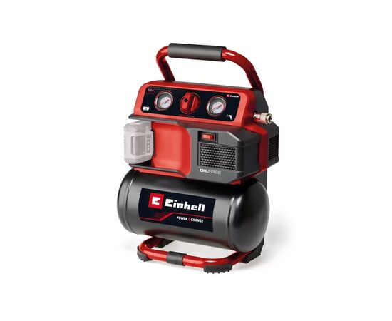 Компрессор Einhell TE-AC 18/75 Li OF - Solo, 18В PXC, 8бар, 75л/мин, 5л, (без АКБ и ЗУ) (4020410), изображение 4 Компрессор Einhell TE-AC 18/75 Li OF - Solo, 18В PXC, 8бар, 75л/мин, 5л, (без АКБ и ЗУ) (4020410), изображение 4