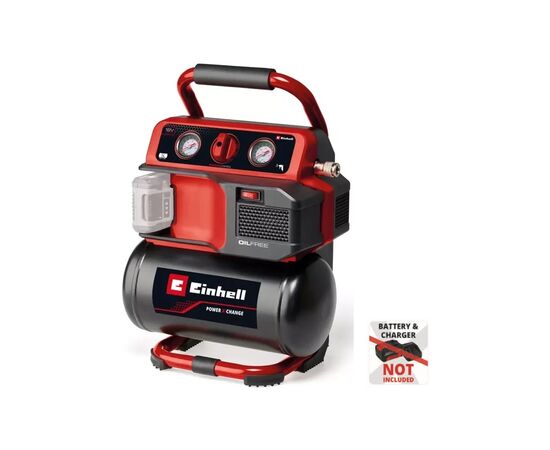 Компрессор Einhell TE-AC 18/75 Li OF - Solo, 18В PXC, 8бар, 75л/мин, 5л, (без АКБ и ЗУ) (4020410)