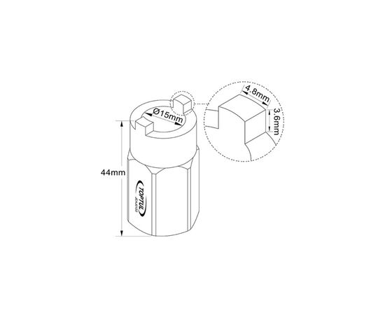 Головка торцевая Toptul для разборки стойки амортизаторов 22мм VW,AUDI (JEAJ0122), изображение 2 Головка торцевая Toptul для разборки стойки амортизаторов 22мм VW,AUDI (JEAJ0122), изображение 2