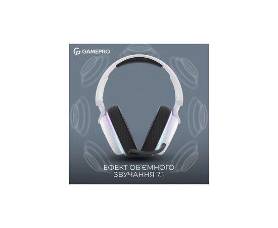 Наушники GamePro Asgard Bragi 7.1 RGB Tri-Mod White (HSW250W), изображение 9