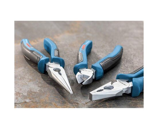Плоскогубцы Bosch набор 3 шт, комбинированные, удлиненные, бокорезы (1.600.A01.6BG), изображение 7 Плоскогубцы Bosch набор 3 шт, комбинированные, удлиненные, бокорезы (1.600.A01.6BG), изображение 7