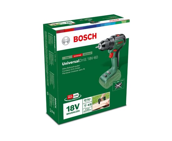 Шуруповерт Bosch UniversalDrill 18V-60, 18V, 60Нм, 0-500-0-1900об/хв (без АКБ та ЗП) (0.603.9D7.000), зображення 2 Шуруповерт Bosch UniversalDrill 18V-60, 18V, 60Нм, 0-500-0-1900об/хв (без АКБ та ЗП) (0.603.9D7.000), зображення 2
