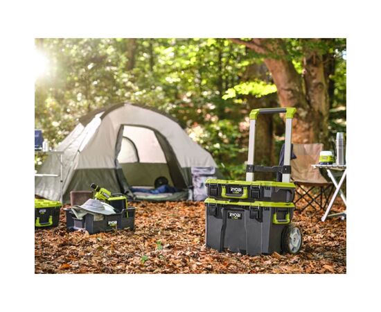 Ящик для инструментов Ryobi модульный Link RSL201, на колесиках, телескопическая рукоятка, 39х57х49.5см, пластик (5132006074), изображение 11 Ящик для инструментов Ryobi модульный Link RSL201, на колесиках, телескопическая рукоятка, 39х57х49.5см, пластик (5132006074), изображение 11