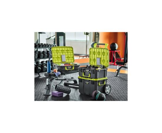 Ящик для инструментов Ryobi модульный Link RSL201, на колесиках, телескопическая рукоятка, 39х57х49.5см, пластик (5132006074), изображение 6 Ящик для инструментов Ryobi модульный Link RSL201, на колесиках, телескопическая рукоятка, 39х57х49.5см, пластик (5132006074), изображение 6