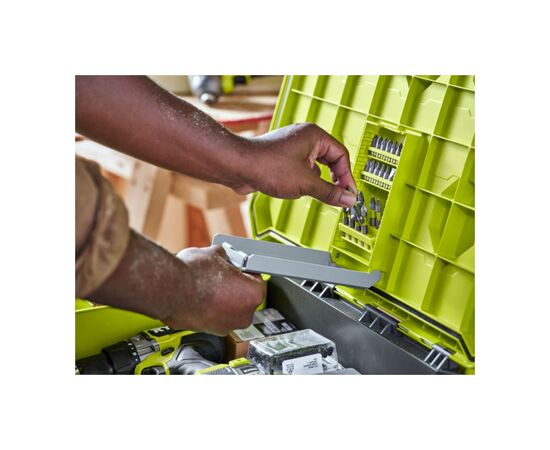 Ящик для инструментов Ryobi модульный Link RSL201, на колесиках, телескопическая рукоятка, 39х57х49.5см, пластик (5132006074), изображение 7 Ящик для инструментов Ryobi модульный Link RSL201, на колесиках, телескопическая рукоятка, 39х57х49.5см, пластик (5132006074), изображение 7