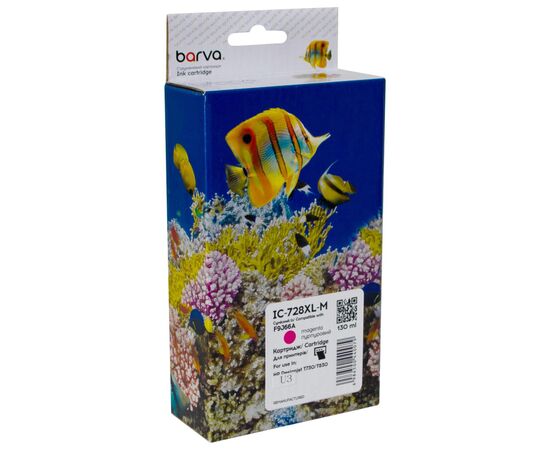 Картридж Barva HP 728 (F9K16A) верс.U1-U10, 300 мл, Magenta (IC-728XL-M)