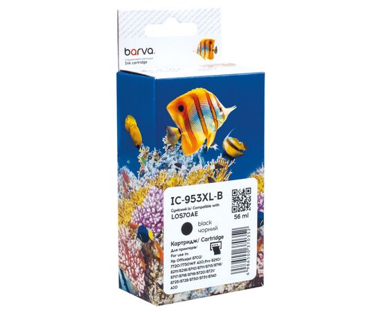 Картридж Barva HP 953XL (L0S58AE/L0S70AE) 2000 c, Black (IC-953XL-B)