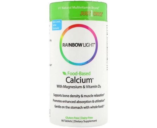 Вітамін Rainbow Light Кальцій з Магнієм і вітаміном D3, Food-Based Calcium with Ma (RLT-10951)