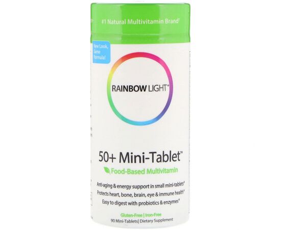 Мультивитамин Rainbow Light 50+ Пищевые Мультивитамины для взрослых, Food-Based Multivit (RLT-11342)