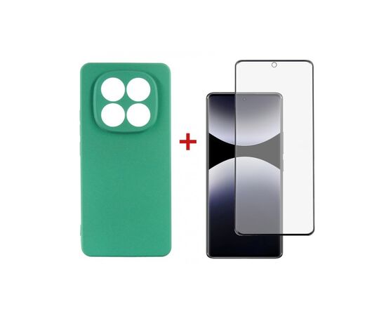 Чохол до мобільного телефона Dengos Kit Xiaomi Redmi Note 14 Pro case Soft + glass (Mint) (DG-KM-132)