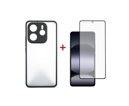 Чохол до мобільного телефона Dengos Kit Xiaomi Redmi Note 14 case Matte + glass (Black) (DG-KM-127)