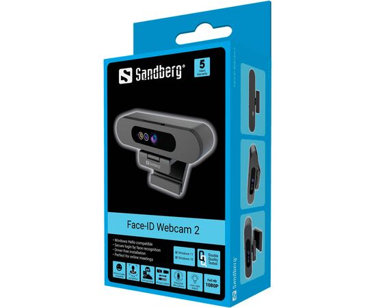 Веб-камера Sandberg Face-ID 2 HD 1080p Windows Hello USB-C/USB2.0 Black (134-40), изображение 7 Веб-камера Sandberg Face-ID 2 HD 1080p Windows Hello USB-C/USB2.0 Black (134-40), изображение 7