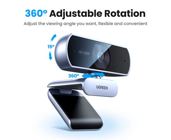 Веб-камера Ugreen CM678 HD USB-A (15728), изображение 10 Веб-камера Ugreen CM678 HD USB-A (15728), изображение 10