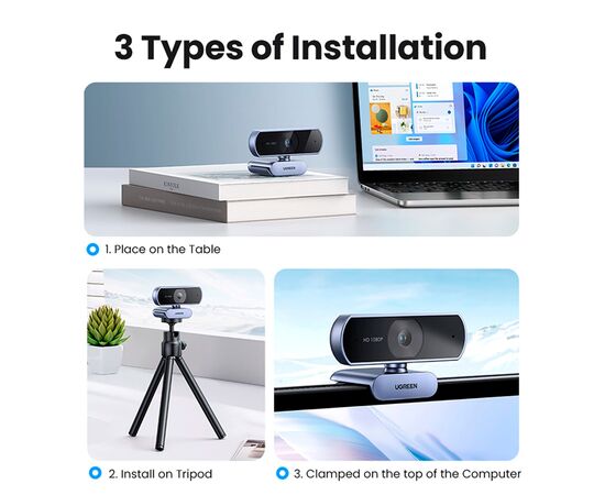 Веб-камера Ugreen CM678 HD USB-A (15728), изображение 11 Веб-камера Ugreen CM678 HD USB-A (15728), изображение 11