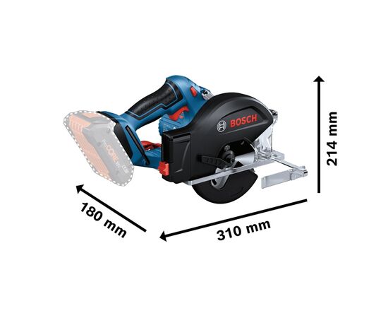 Дисковая пила Bosch GKM 18V-50, 18V, 2x5Ah, 136 мм, 4250 об/мин (0.601.6B8.002), изображение 9 Дисковая пила Bosch GKM 18V-50, 18V, 2x5Ah, 136 мм, 4250 об/мин (0.601.6B8.002), изображение 9