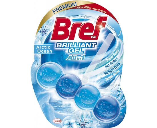 Туалетный блок Bref Блестящий гель Арктический океан 42 г (9000101508628)