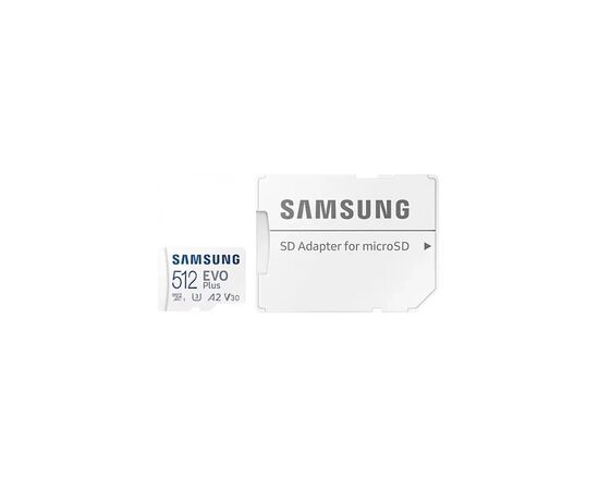 Карта памяти Samsung 512 GB microSDXC Class 10 UHS-I U3 V30 A2 EVO Plus+SD Adapte (MB-MC512SA/EU), изображение 6 Карта памяти Samsung 512 GB microSDXC Class 10 UHS-I U3 V30 A2 EVO Plus+SD Adapte (MB-MC512SA/EU), изображение 6