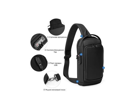 Рюкзак для ноутбука Porto 10" RNC-4043 Black (RNC-4043BK), зображення 4 Рюкзак для ноутбука Porto 10" RNC-4043 Black (RNC-4043BK), зображення 4