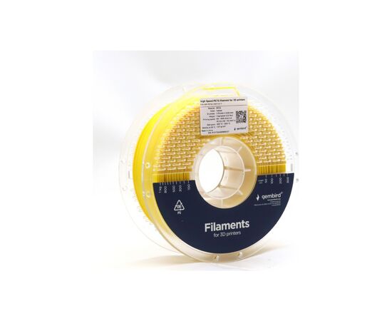 Пластик для 3D-принтера Gembird PETG High Speed, 1.75 мм, 1 кг, yellow (3DP-PETG1.75HY-01-Y), зображення 2 Пластик для 3D-принтера Gembird PETG High Speed, 1.75 мм, 1 кг, yellow (3DP-PETG1.75HY-01-Y), зображення 2