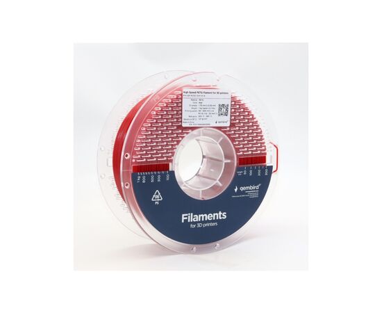 Пластик для 3D-принтера Gembird PETG High Speed, 1.75 мм, 1 кг, red (3DP-PETG1.75HY-01-R), зображення 2 Пластик для 3D-принтера Gembird PETG High Speed, 1.75 мм, 1 кг, red (3DP-PETG1.75HY-01-R), зображення 2