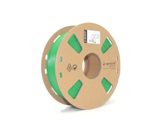Пластик для 3D-принтера Gembird PETG, 1.75 мм, green, 1 кг (3DP-PETG1.75-01-G)
