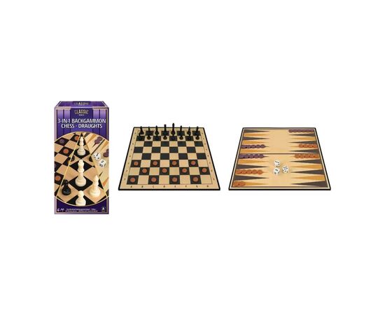 Настольная игра Ambassador Набор 3-in-1 Backgammon Chess Draughts (англ) (6337864), изображение 2 Настольная игра Ambassador Набор 3-in-1 Backgammon Chess Draughts (англ) (6337864), изображение 2