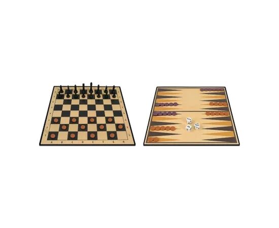 Настольная игра Ambassador Набор 3-in-1 Backgammon Chess Draughts (англ) (6337864), изображение 3 Настольная игра Ambassador Набор 3-in-1 Backgammon Chess Draughts (англ) (6337864), изображение 3