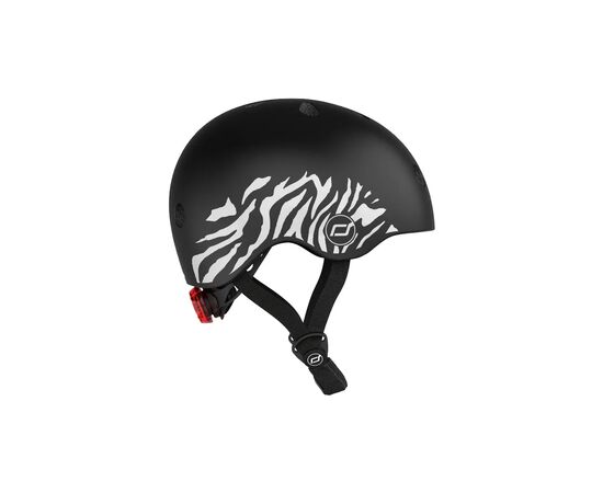 Шлем Scoot&Ride 45-51см, зебра, с фонариком (SR-181206-ZEBRA), изображение 2 Шлем Scoot&Ride 45-51см, зебра, с фонариком (SR-181206-ZEBRA), изображение 2
