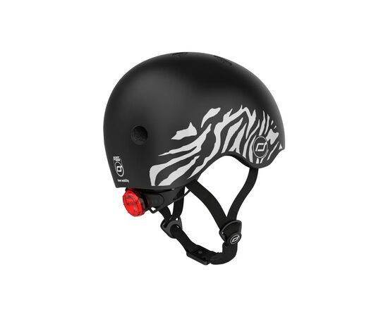 Шлем Scoot&Ride 45-51см, зебра, с фонариком (SR-181206-ZEBRA), изображение 3 Шлем Scoot&Ride 45-51см, зебра, с фонариком (SR-181206-ZEBRA), изображение 3