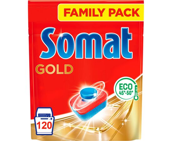 Таблетки для посудомийних машин Somat Gold 120 шт. (9000101808803), зображення 2 Таблетки для посудомийних машин Somat Gold 120 шт. (9000101808803), зображення 2