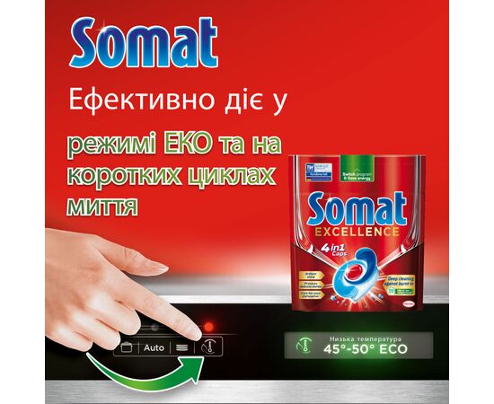 Таблетки для посудомийних машин Somat Excellence 30 шт. (9000101808292), зображення 4 Таблетки для посудомийних машин Somat Excellence 30 шт. (9000101808292), зображення 4