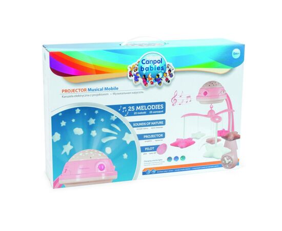 Мобиль Canpol Карусель музыкальная электрическая с проектором - розовая (75/100_pin), изображение 5 Мобиль Canpol Карусель музыкальная электрическая с проектором - розовая (75/100_pin), изображение 5