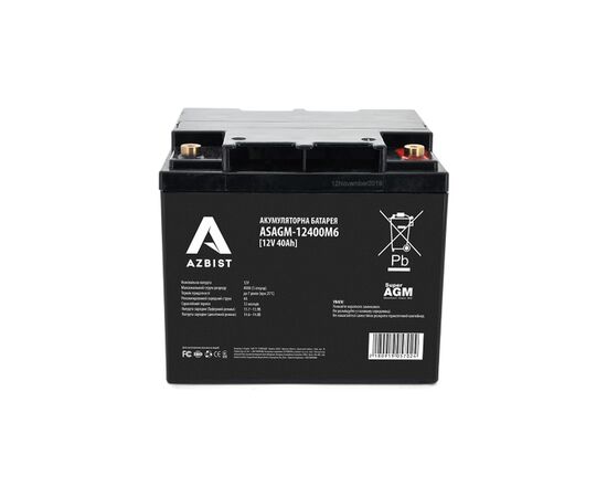 Батарея до ДБЖ AZBIST 12V 40 Ah Super AGM (ASAGM-12400M6)