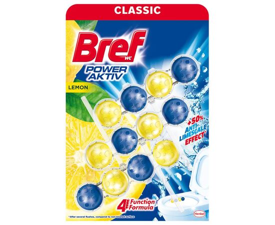 Туалетний блок Bref Сила Актив Лимон 3 х 50 г (9000100753463)