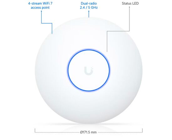 Точка доступу Wi-Fi Ubiquiti UniFi U7 Lite (U7-Lite), зображення 8 Точка доступу Wi-Fi Ubiquiti UniFi U7 Lite (U7-Lite), зображення 8