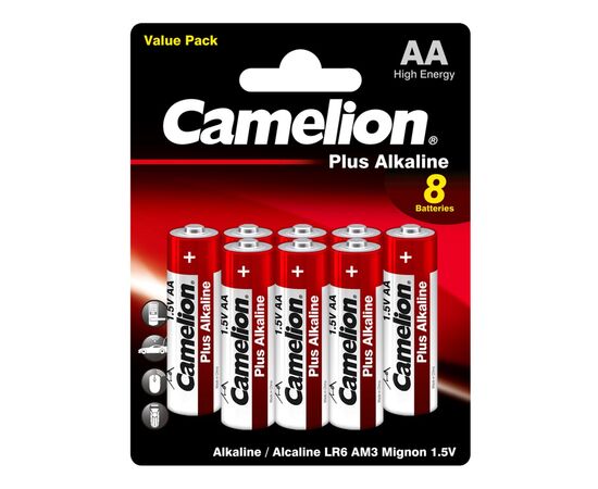Батарейка Camelion AA LR6 Plus Alkaline * (5+3) (LR6-BP5+3)
