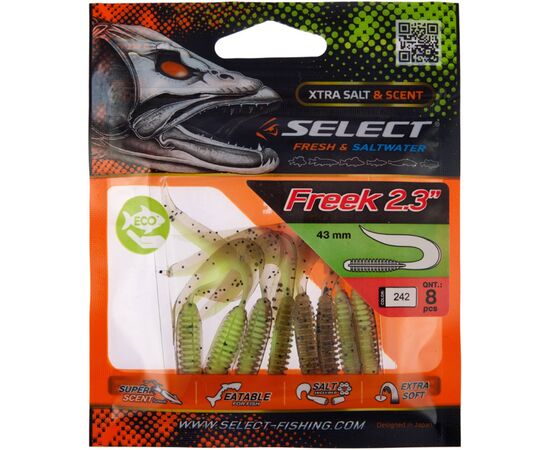 Силикон рыболовный Select Freek 2.3" 242 (8 шт/уп) (1870.72.28), изображение 2 Силикон рыболовный Select Freek 2.3" 242 (8 шт/уп) (1870.72.28), изображение 2