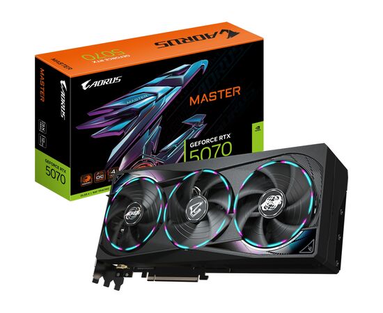 Видеокарта GIGABYTE GeForce RTX5070 12Gb AORUS MASTER (GV-N5070AORUS M-12GD), изображение 10 Видеокарта GIGABYTE GeForce RTX5070 12Gb AORUS MASTER (GV-N5070AORUS M-12GD), изображение 10