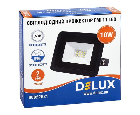 Прожектор Delux FMI 11 LED 10Вт 6500K IP65 (90022521), изображение 3 Прожектор Delux FMI 11 LED 10Вт 6500K IP65 (90022521), изображение 3