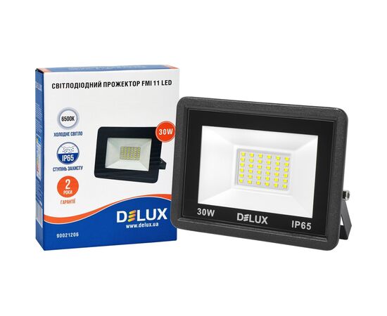 Прожектор Delux FMI 11 LED 30Вт 6500K IP65 (90021206), изображение 2 Прожектор Delux FMI 11 LED 30Вт 6500K IP65 (90021206), изображение 2