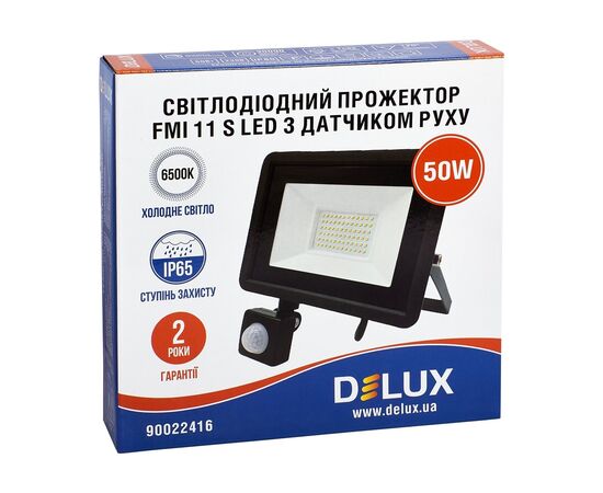 Прожектор Delux FMI 11 S LED 50Вт 6500K IP65 (90022416), изображение 3 Прожектор Delux FMI 11 S LED 50Вт 6500K IP65 (90022416), изображение 3