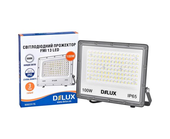 Прожектор Delux FMI 13 LED 100Вт 6500K IP65 (90023175), изображение 2 Прожектор Delux FMI 13 LED 100Вт 6500K IP65 (90023175), изображение 2