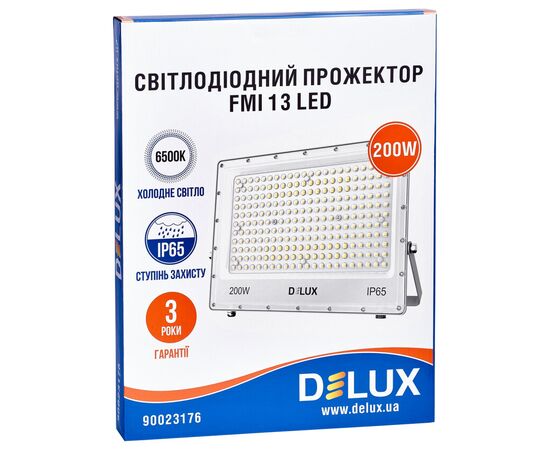 Прожектор Delux FMI 13 LED 200Вт 6500K IP65 (90023176), изображение 2 Прожектор Delux FMI 13 LED 200Вт 6500K IP65 (90023176), изображение 2